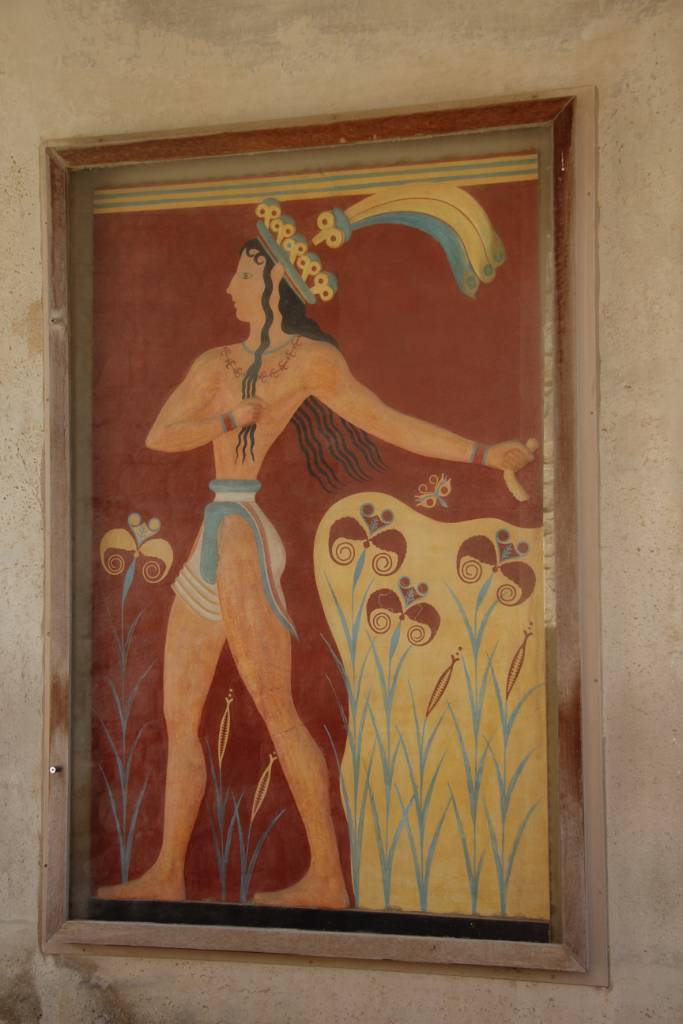 IMG_2006.JPG - Zu den aufregendsten Entdeckungen von Arthur Evans zählen die farbigen Fresken. Die Damenkleidung bevorzugte Puffärmel, schlanke Taillen und schmale Röcke.